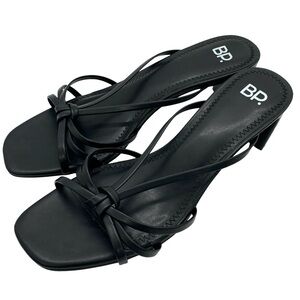 BP. Karsyn Strappy Slide Sandal Heels Black Size 6.5